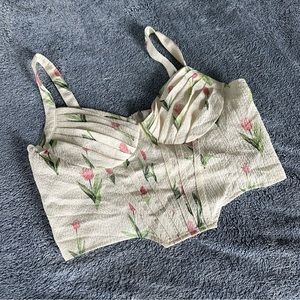 cider tulip corset crop top NWT